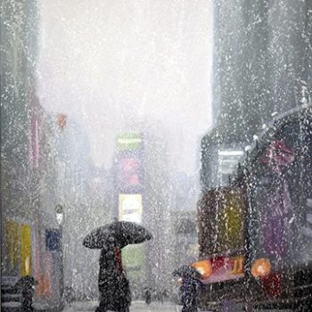 Times Sq Twilight Snow